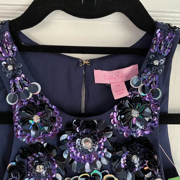 Lilly Pulitzer Celsea Shift Dress XS True Navy NWT - Picture 5 of 9